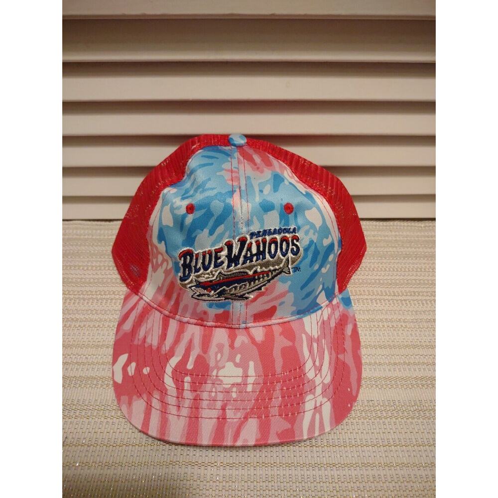 NWOT Pensacola Blue Wahoos Pink & Blue Baseball Cap w/Mesh, Hook & Loop Closure
